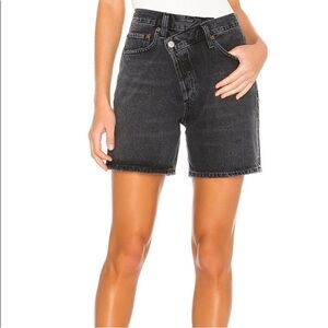 AGOLDE Criss Cross Relaxed Denim Short Black